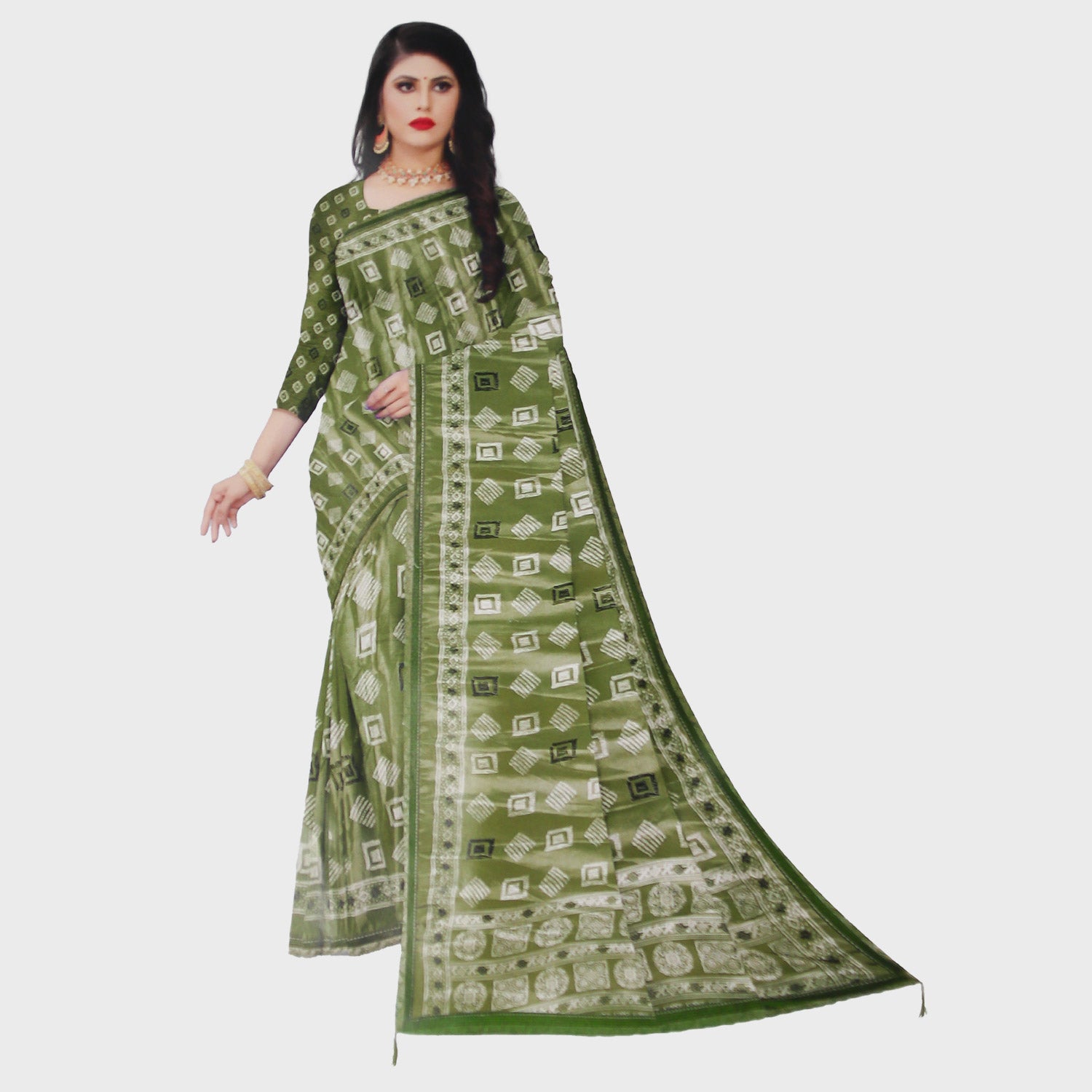 Light Green Silk Saree, Synthetic Silk Ethnic Wear, Women's Traditional Attire, Lightweight Saree, Special Occasion Outfit