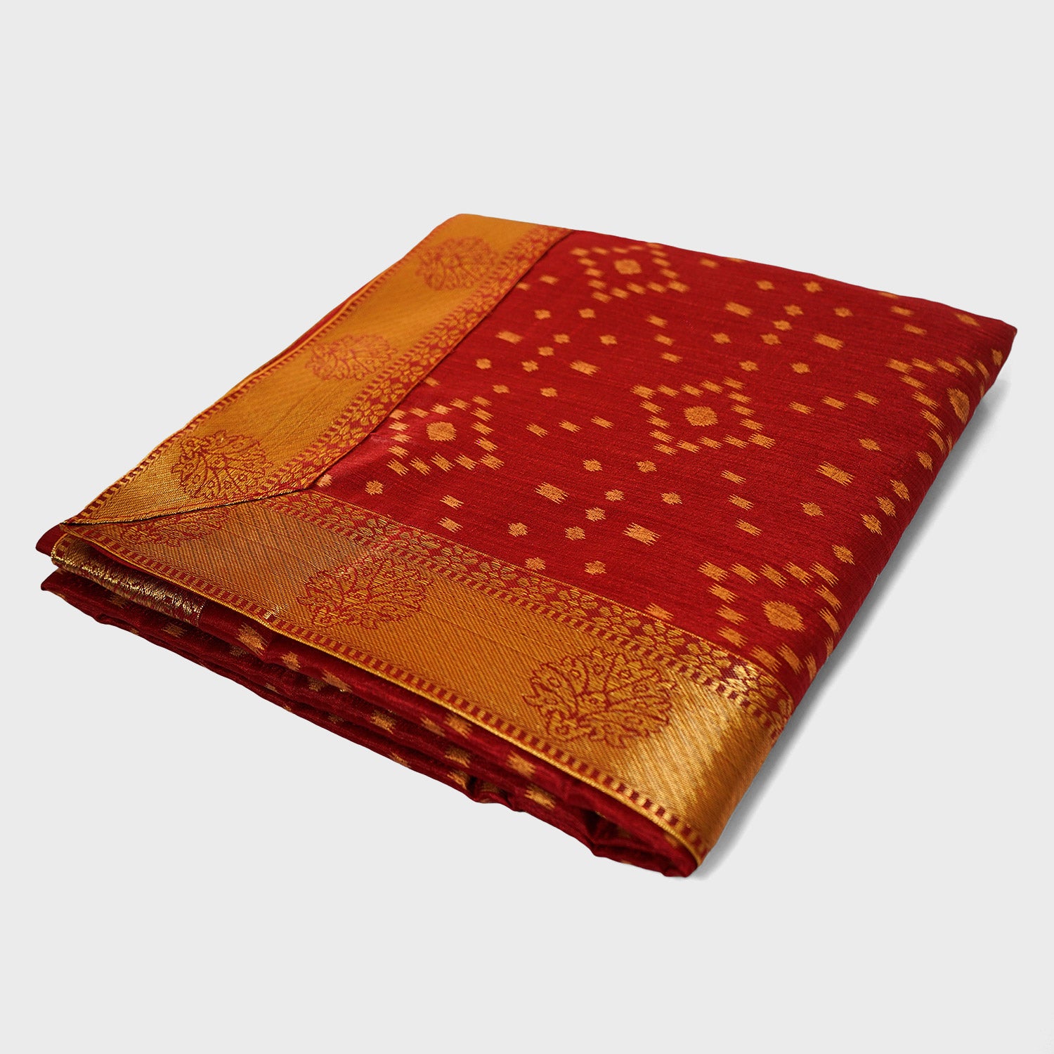 Maroon Bandhani Silk Saree, Golden Border Silk Saree, Ethnic Silk Saree, Handcrafted Saree, Wedding Silk Saree, Festival Saree, Traditional Indian Saree, Elegant Silk Saree, Bloomaya Saree, Exquisite Bandhani Saree.