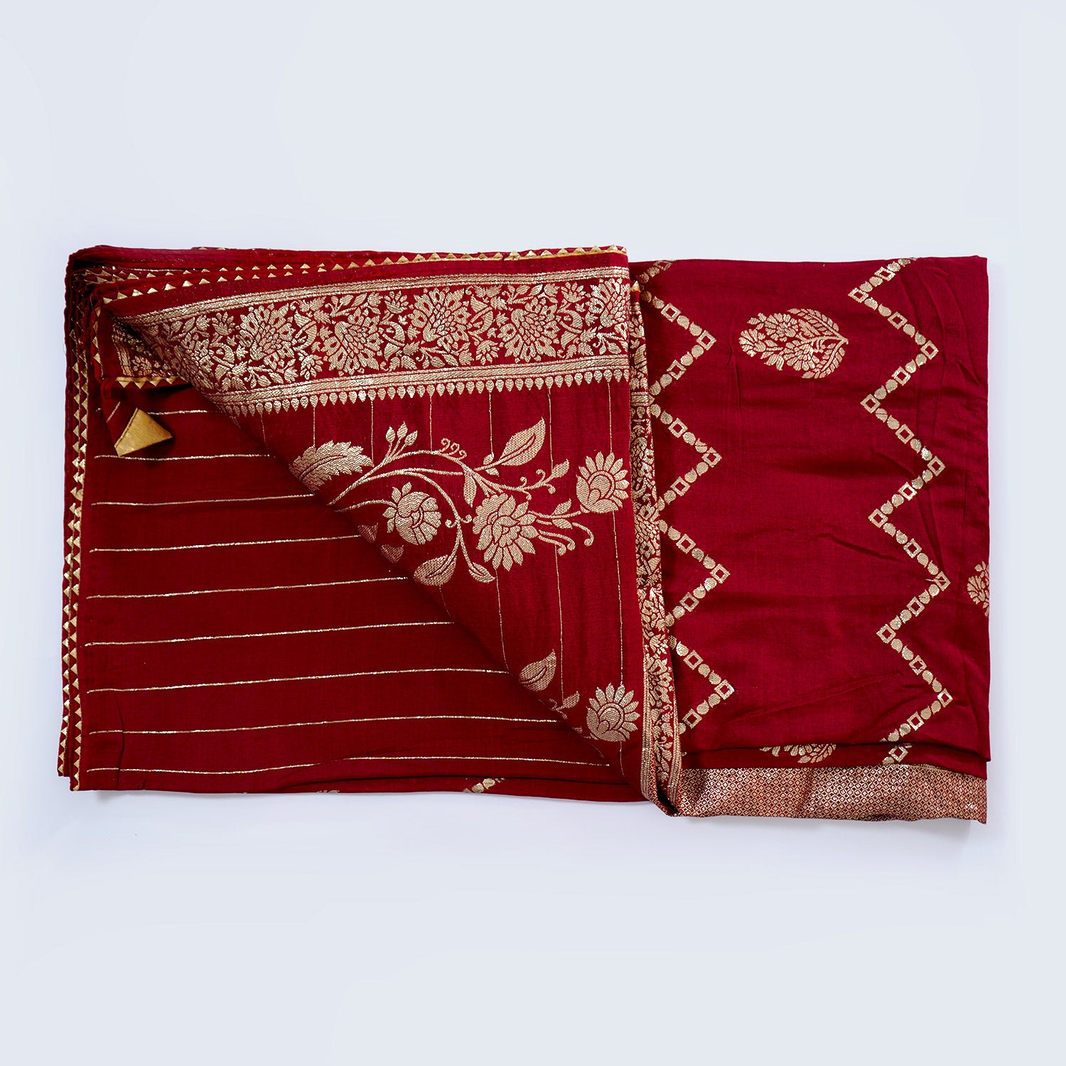 Exquisite Maroon Jaipuri Soft Silk Saree - Timeless Elegance for a Graceful Presence. Shop now at Bloomaya.com.