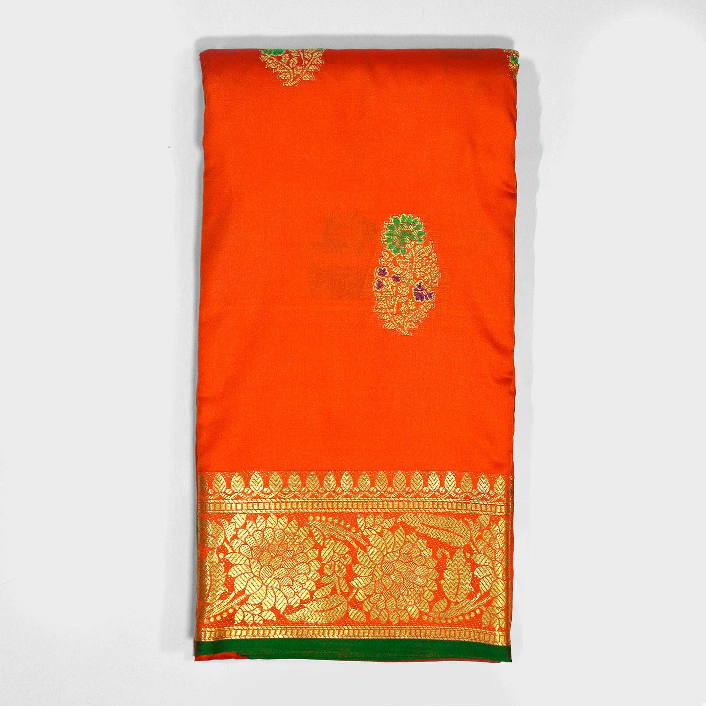 Orange Paithani Silk Saree, Handwoven Silk Saree, Traditional Indian Saree, Festive Wear Saree, Zari Border Paithani Saree, Premium Silk Fabric, Ethnic Wedding Attire, Bridal Trousseau Saree, Elegant Festival Outfit, Indian Handloom Silk Saree, Bloomaya Exclusive Saree, Customizable Blouse Piece, Artisan Crafted Saree, Gift for Her, Regal Paithani Weave.