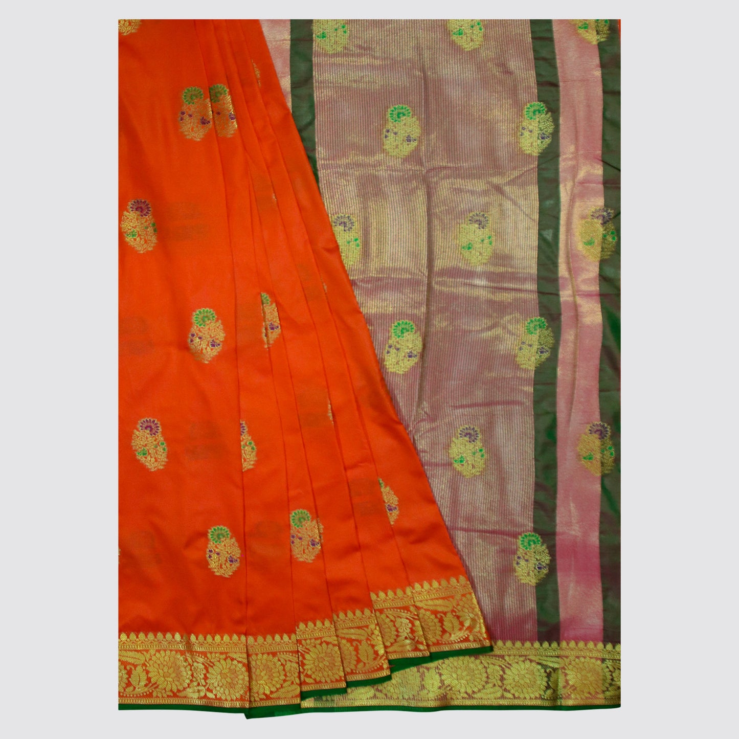 Orange Paithani Silk Saree, Handwoven Silk Saree, Traditional Indian Saree, Festive Wear Saree, Zari Border Paithani Saree, Premium Silk Fabric, Ethnic Wedding Attire, Bridal Trousseau Saree, Elegant Festival Outfit, Indian Handloom Silk Saree, Bloomaya Exclusive Saree, Customizable Blouse Piece, Artisan Crafted Saree, Gift for Her, Regal Paithani Weave.