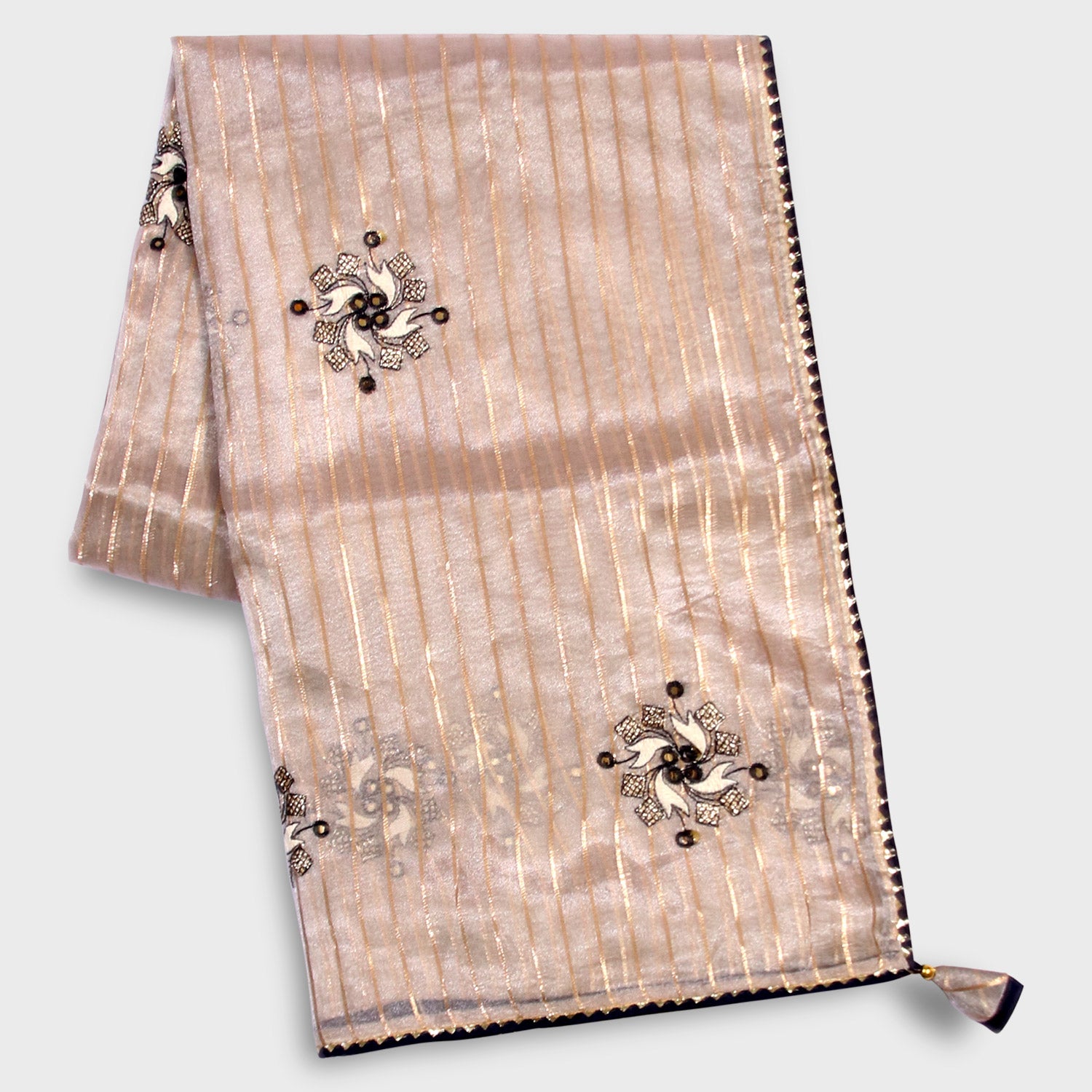 Pastel Pink Saree - Elegant Organza Net Fabric | Shop Now at Bloomaya.com