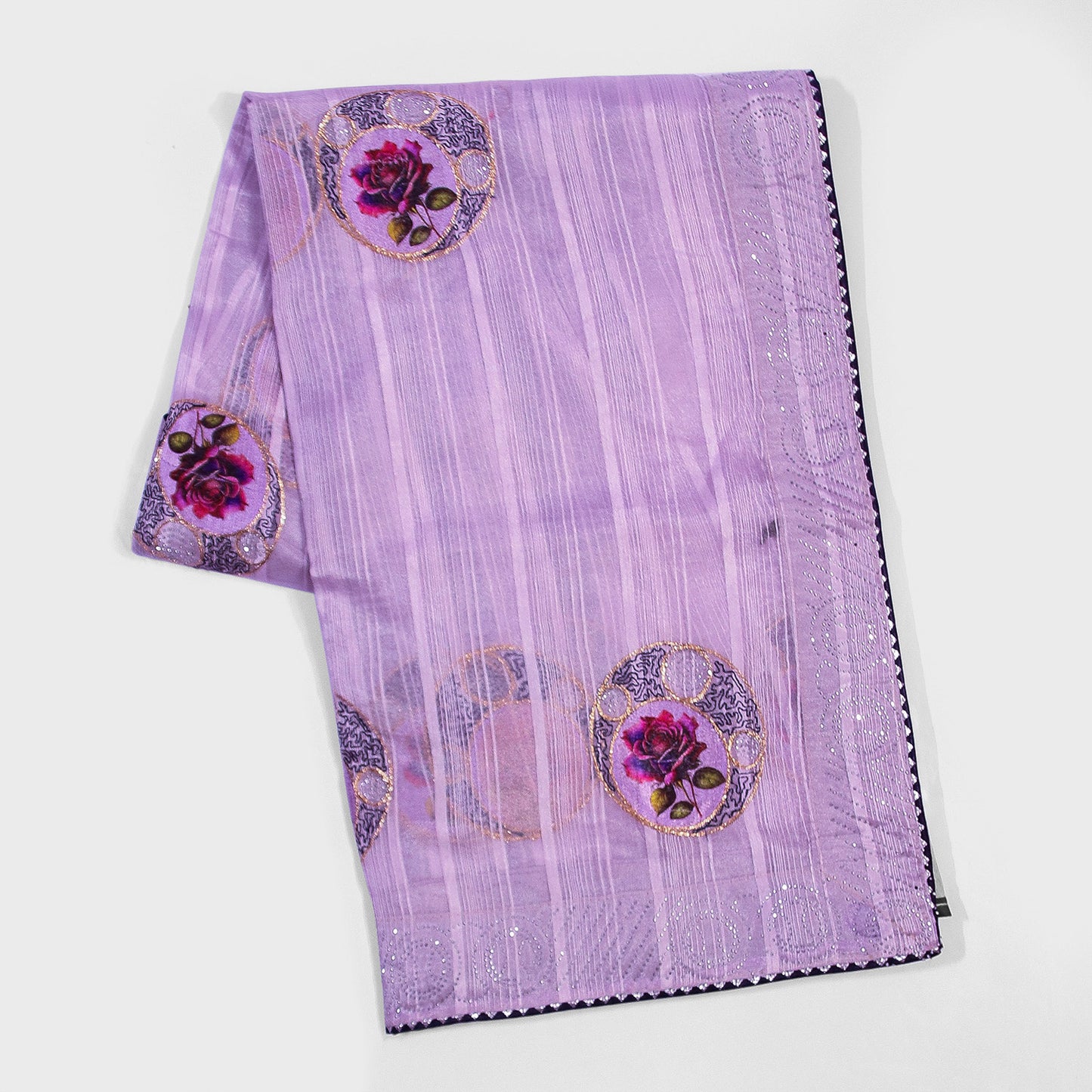 Purple Floral Saree: Elegant Organza Net Design for Timeless Style at Bloomaya.com