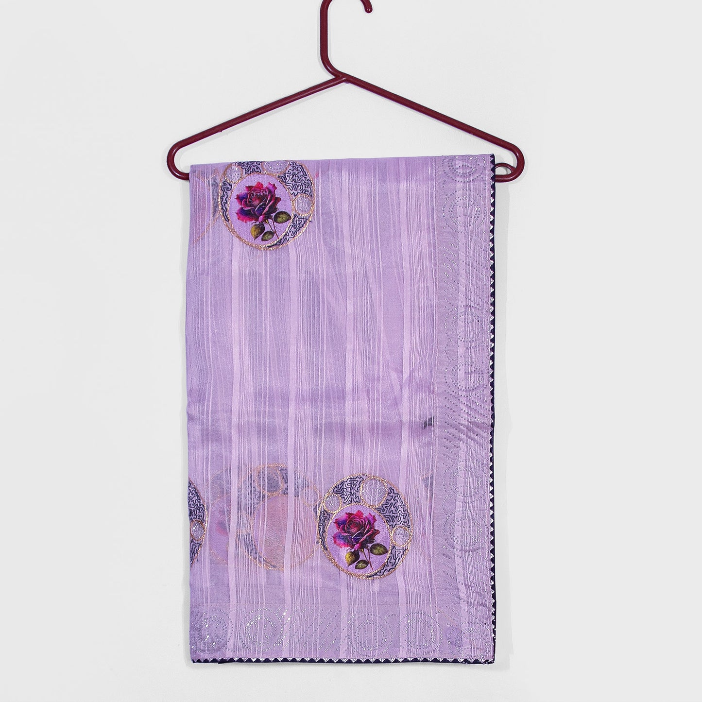 Purple Floral Saree: Elegant Organza Net Design for Timeless Style at Bloomaya.com